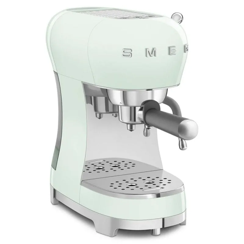 Cafetera Manual Smeg ECF02 1,1L 15 bar Verde Thermoblock vaporizador leche ECF02PGEU