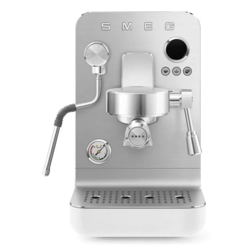 Cafetera Manual Smeg EMC02WHMEU 1,7 L 15 bares Doble Caldera Pantalla Acero Inoxidable Blanco EMC02WHMEU