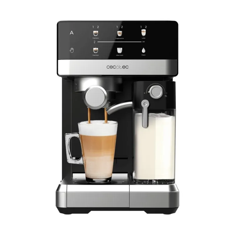 Cafetera Semiautomática Cecotec Power Espresso 20 Touch & Cream 20 bares con depósito de leche 1,8L autolimpieza A90_EU01_120163