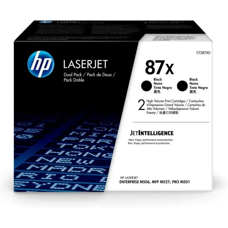 Cartuchos de tóner negro Original HP 87X LaserJet alta capacidad 2 unidades CF287XD