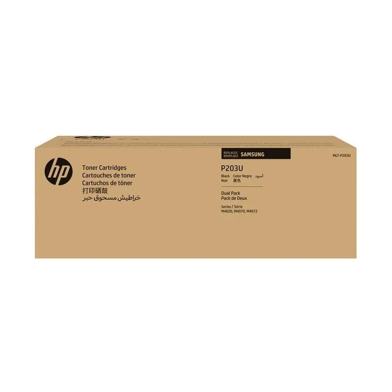 Cartuchos de tóner negro ultra alta capacidad HP Samsung MLT-P203U pack 2 SV123A