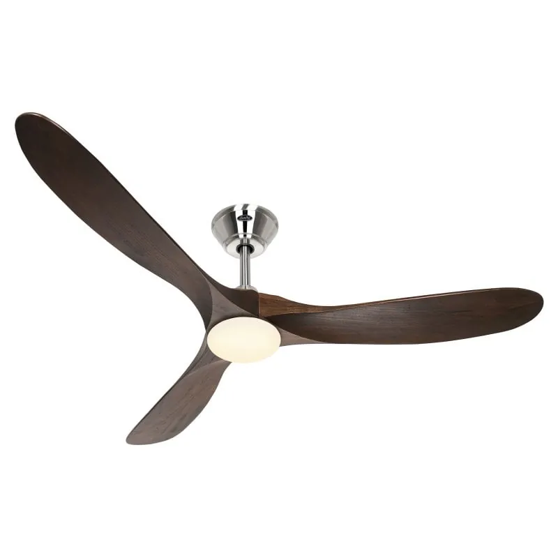 CasaFan Eco Genuino-L Ventilador de Techo con Luz y Mando a Distancia 16W 152cm Nogal/Cromo 4024397377473