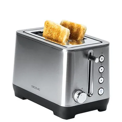 Cecotec BigToast Double Tostadora 2 Ranuras 1000W Acero Inoxidable 03084