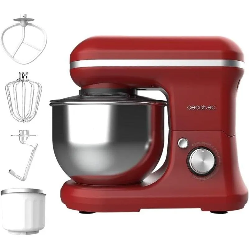 Cecotec Cecomixer Merengue 1200 Ice-Cream Batidora Amasadora para Helados 5L Roja 03903