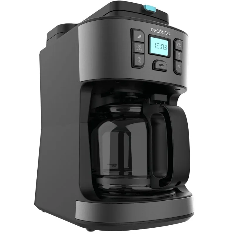 Cecotec Coffee 66 Grind & Drop Cafetera de Goteo Digital con Molinillo 12 Tazas Acero Inoxidable 01855