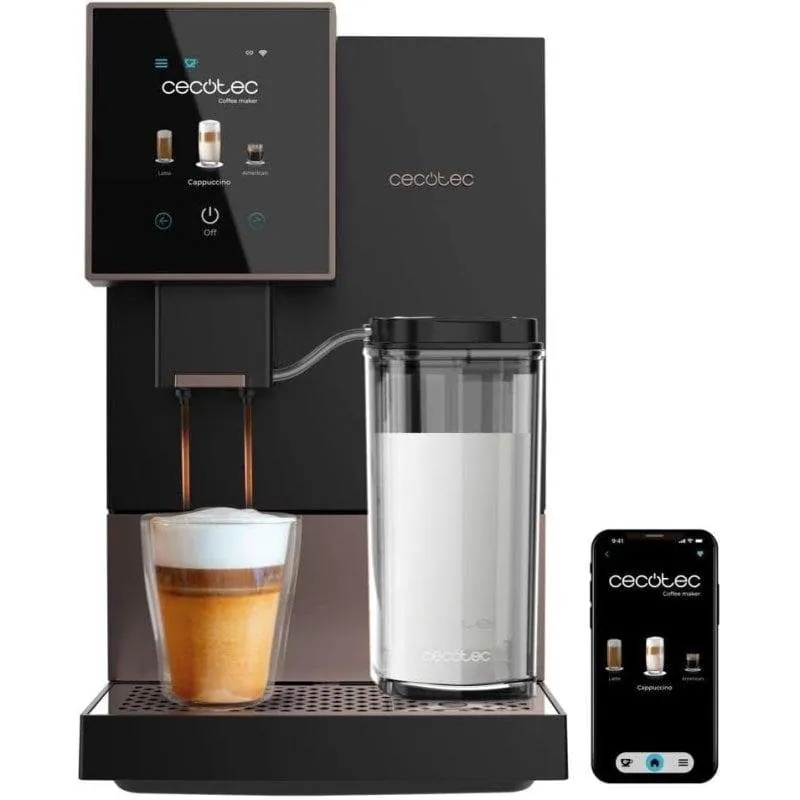 Cecotec Cremmaet Compactccino Connected Black Rose Cafetera Superautomática Compacta 19 Bares WiFi 01461