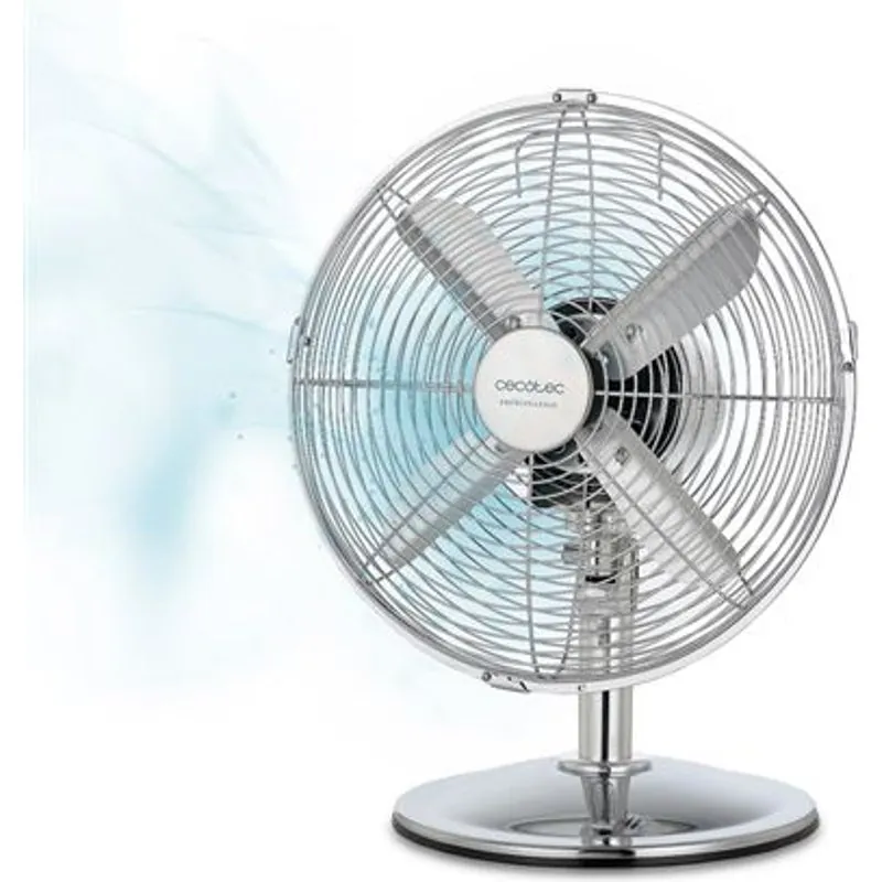 Cecotec EnergySilence 620 RetroDesk Ventilador de Sobremesa 40W 12" Cromado 08232