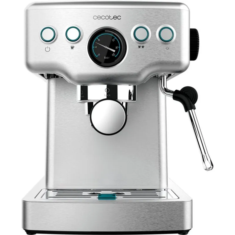 Cecotec Power Espresso 20 Barista Mini Cafetera Espresso con Nanómetro 20 Bares Acero Inoxidable 01982
