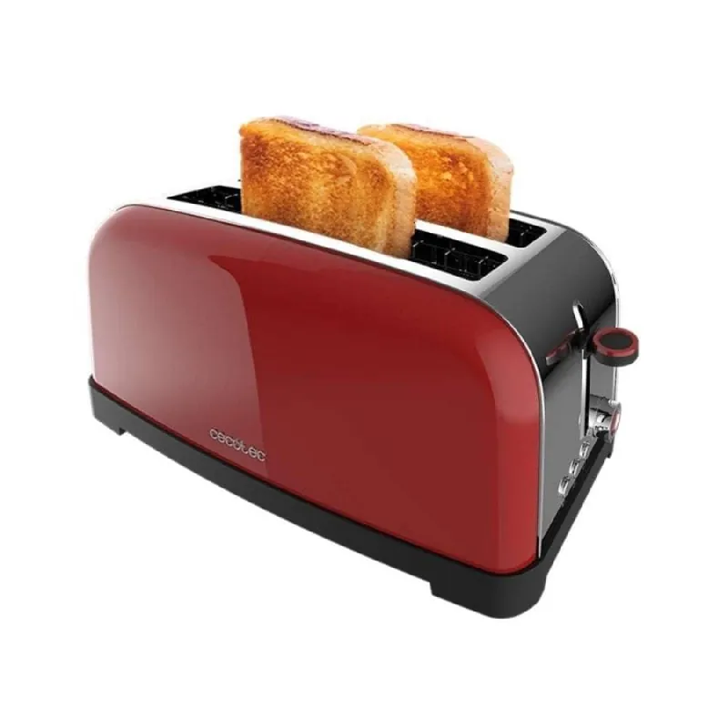 Cecotec Toastin' time 1500 Red Lite Tostadora con 2 Rebanadas Largas 1500W en Rojo 04842