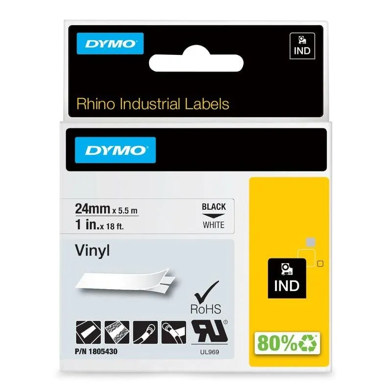 Cinta para impresoras de etiquetas DYMO Rhino vinilo 24 mm x 5,5 m resistente 1805430