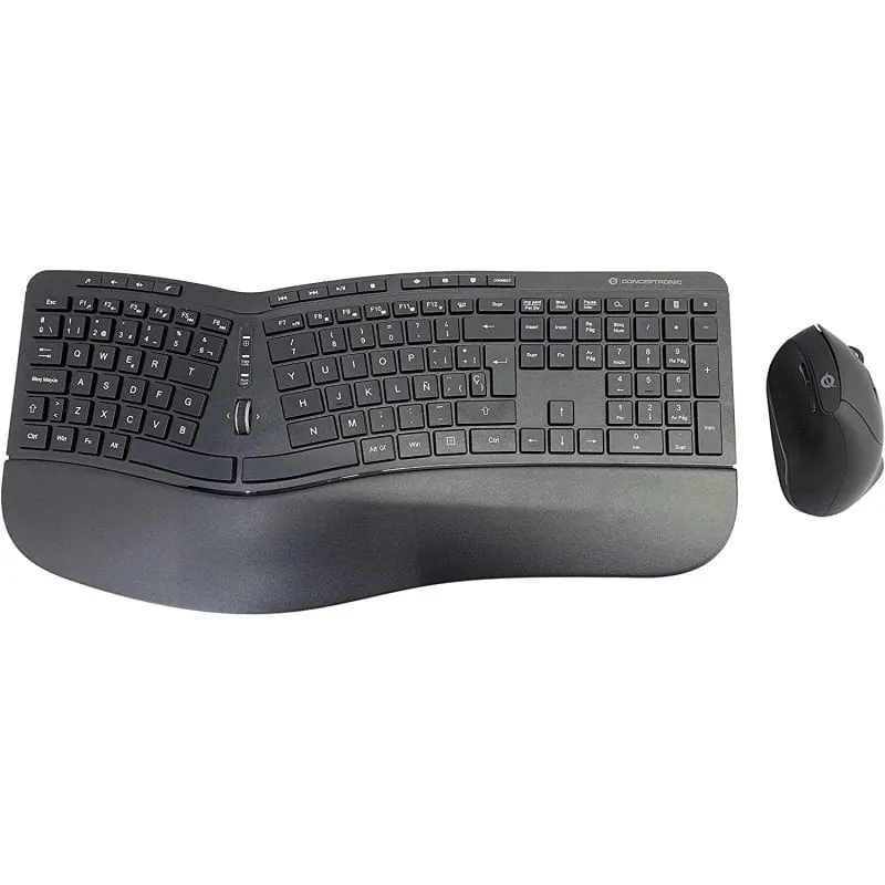 Conceptronic Teclado RF + Ratón Vertical Inalámbrico Negros ORAZIO02ES