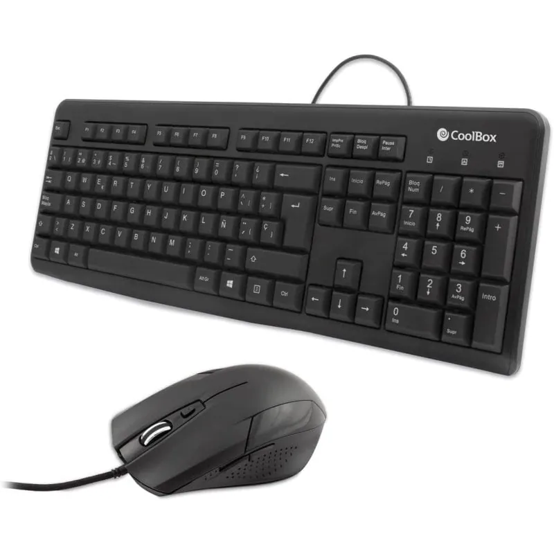 Coolbox Combo Teclado + Ratón USB 1600DPI Negro COO-KTR-01U