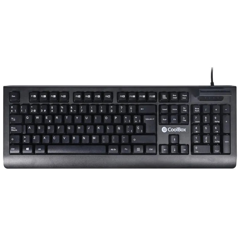 CoolBox COO-TEC04DNI Teclado USB con Lector de Tarjetas Inteligentes Negro COO-TEC04DNI
