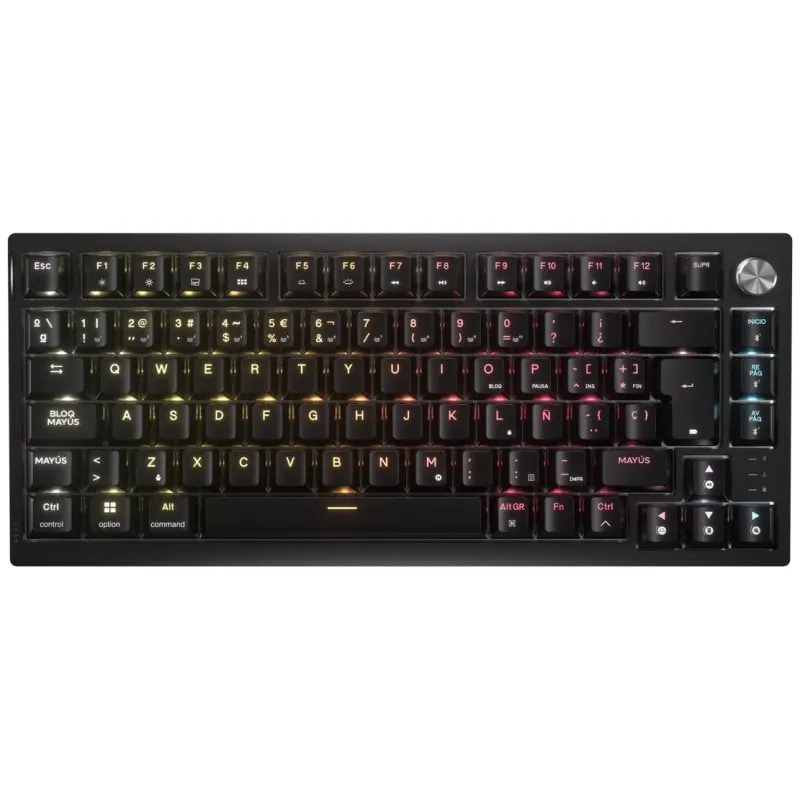 Corsair K65 PLUS WIRELESS 75% Teclado Mecánico Gaming Inalámbrico Bluetooth Switch MLX Fusion Negro CH-91D441F-ES