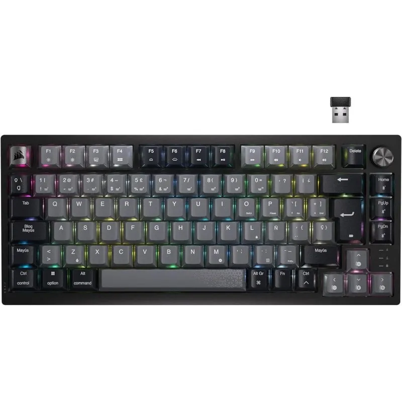 Corsair K65 PLUS WIRELESS 75% Teclado Mecánico Inalámbrico Gaming Hot Swapped MLX Red CH-91D401L-ES