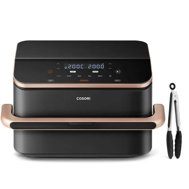 Cosori Dual Basket Twinfry Chef Edition Freidora de Aire con Capacidad 10L + Tenacilla de Silicona KOSP0027EUN