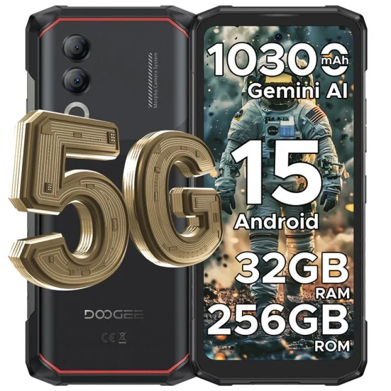 Doogee Blade 20 Turbo 8GB 256GB 5G IP68/IP69K MIL-STD-810H 90Hz Batería 10300mAh BLADE20TURBO-BLACK-ALG