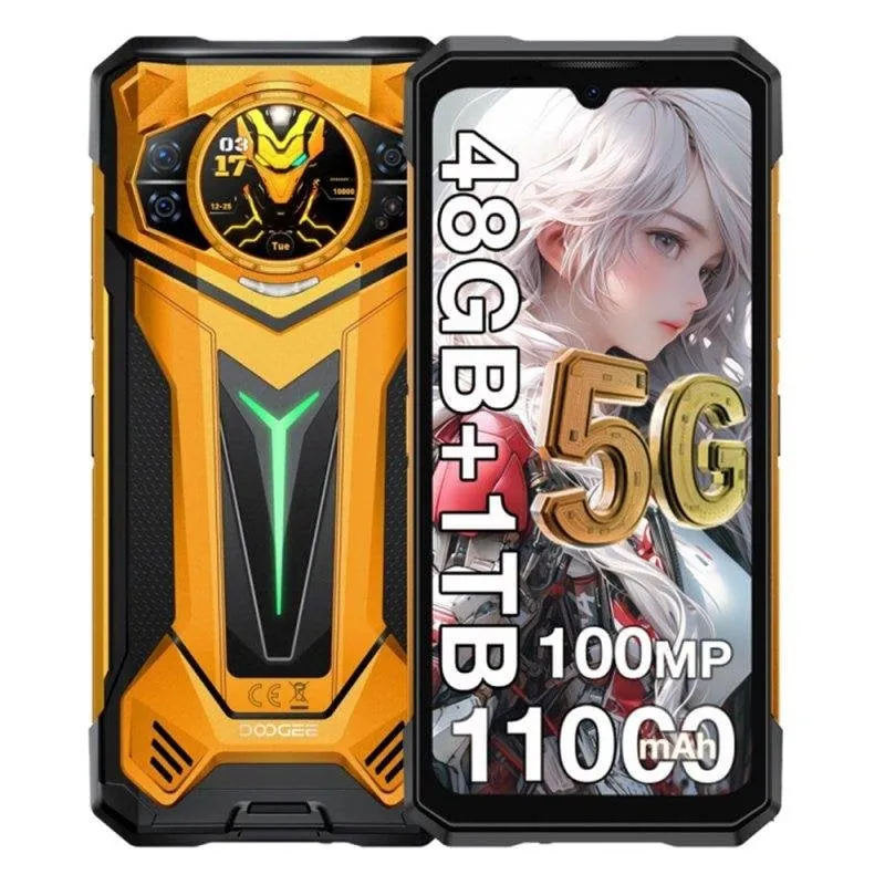 Doogee S200 Ultra 48GB 1TB 6.72" 120Hz FHD+ 5G Dual SIM NFC Cámara 100MP Android 15 Naranja S200 Ulrta Dazzling Yellow