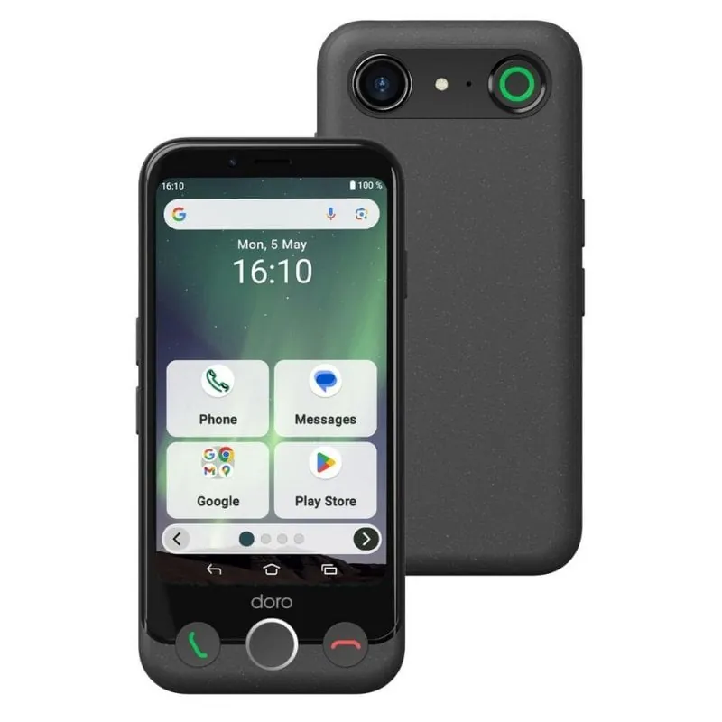 Doro Aurora A10 4GB 64GB 4.5" IPS 4G Dual SIM NFC Cámara 13MP Android 14 Grafito 8885