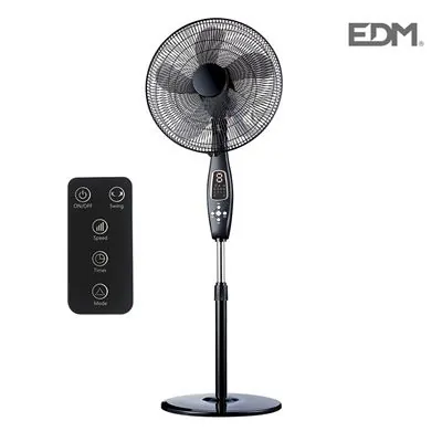 EDM 33967 Ventilador de Pie con Mando 60W Negro 184758