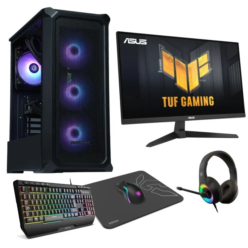 Epical-q Pack Gaming Epic112 Amd Ryzen 7 5800x, 32gb, 2tb Nvme, Rtx 5060ti 16gb + Windows 11 Pro + Monitor 27" 180hz + Combo Gaming EQ-PG-R7-V24-1