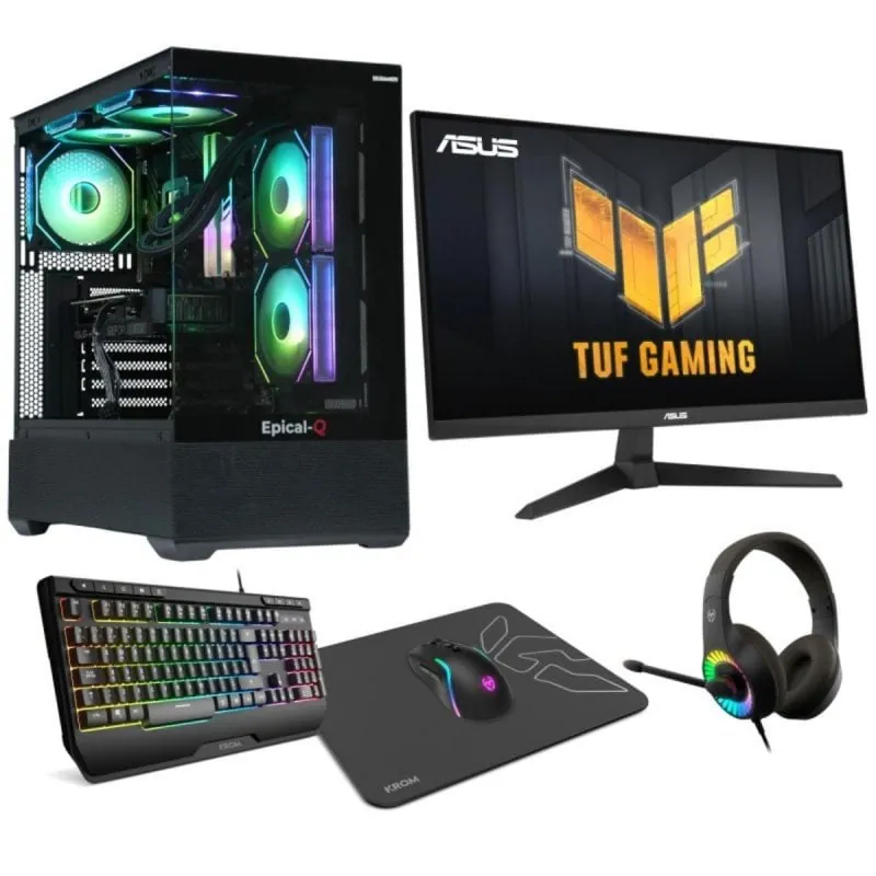 Epical-Q Pack Gaming Epic117 AMD Ryzen 7 9700X 32GB 1TB SSD RTX 5070 Monitor 27" Accesorios Gaming EQ-PG-R7-V28-1