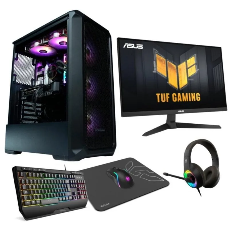 Epical-Q Pack Gaming Epic118 AMD Ryzen 7 7800X3D 32GB 1TB SSD RTX 5070 Monitor 27" + Periféricos EQ-PG-R7-V29-1