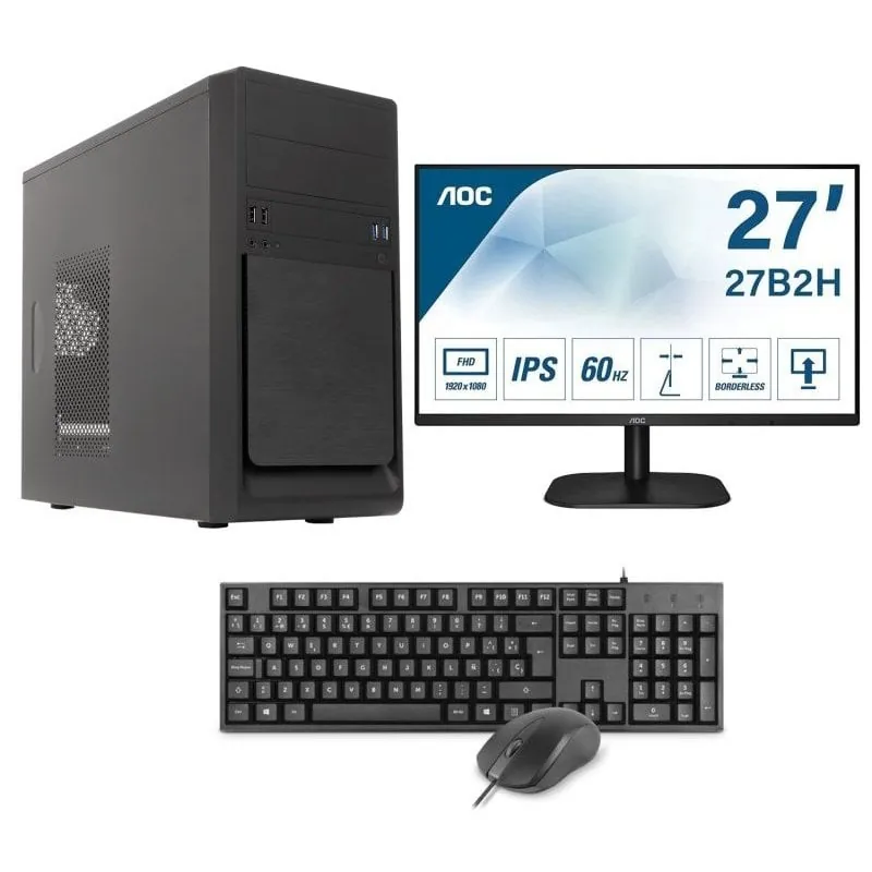 Epical-Q Pack Soho4 Intel Core i5-12400/16GB/1TB SSD + Monitor 27" + Teclado + Ratón EQ-PSH-Ei5-V5