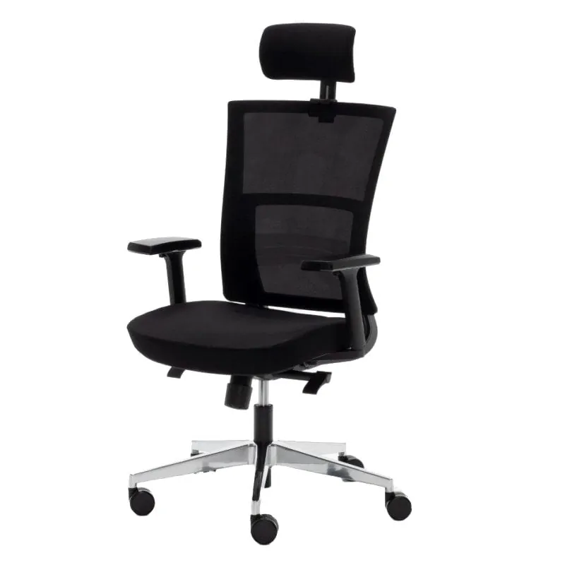 Euromof Atlanta Silla de Oficina Ergonómica Negra ATLANTA AGN