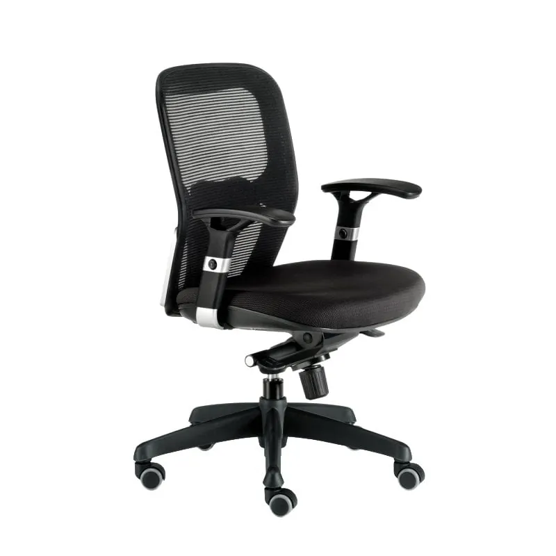 Euromof Boston Silla de Oficina Ergonómica con Soporte Lumbar Negra BOSTON GNE