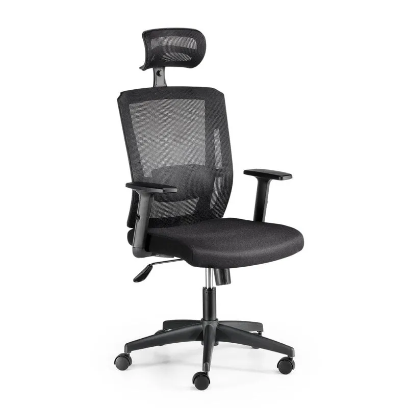 Euromof Sofía Silla de Oficina Ergonómica Negra SOFIA GN