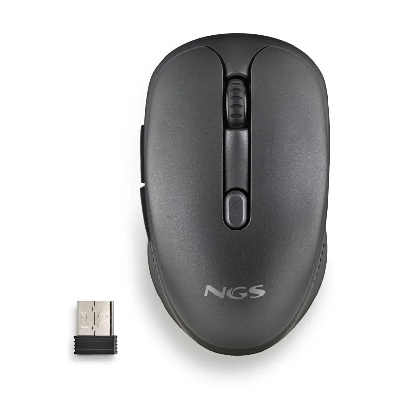 Evo Rust Black Ratón Inalámbrico Recargable Teclas Silenciosas 1600DPI NGS-MOUSE-1213