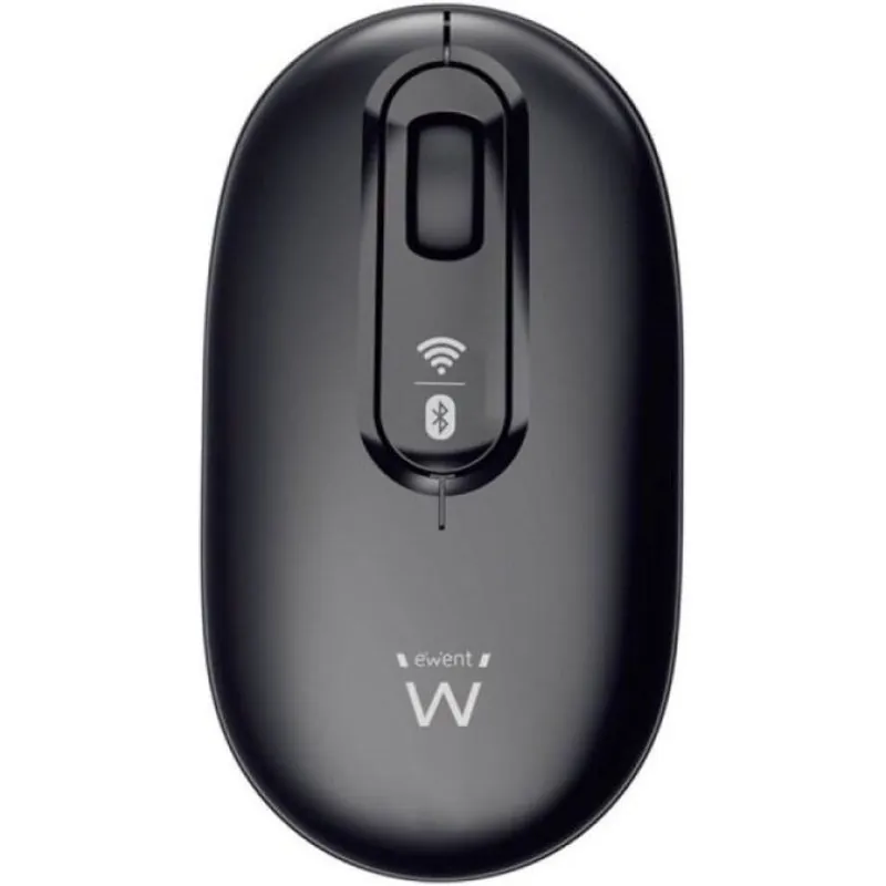 Ewent EW3241 Dual-Connect Ratón Óptico Inalámbrico Bluetooth 1200 DPI Negro EW3241