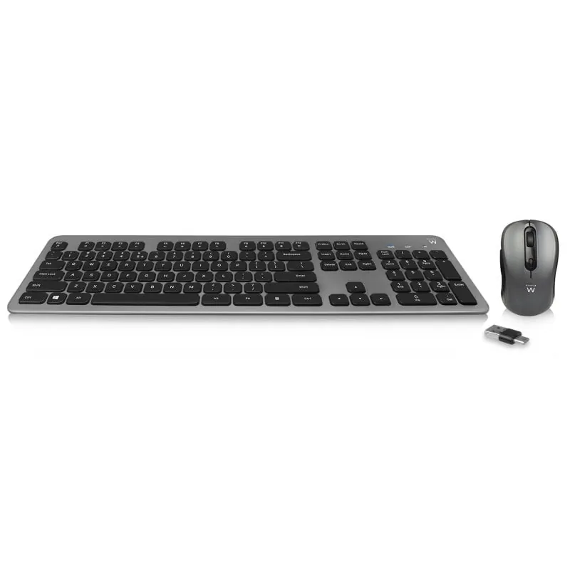 Ewent EW3272 Combo Teclado Inalámbrico + Ratón Gris/Negro EW3272