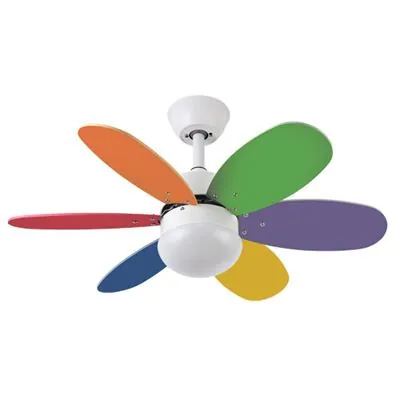 Fabrilamp Alves Ventilador de Techo con Luz y Motor DC Blanco Pastel 175791637
