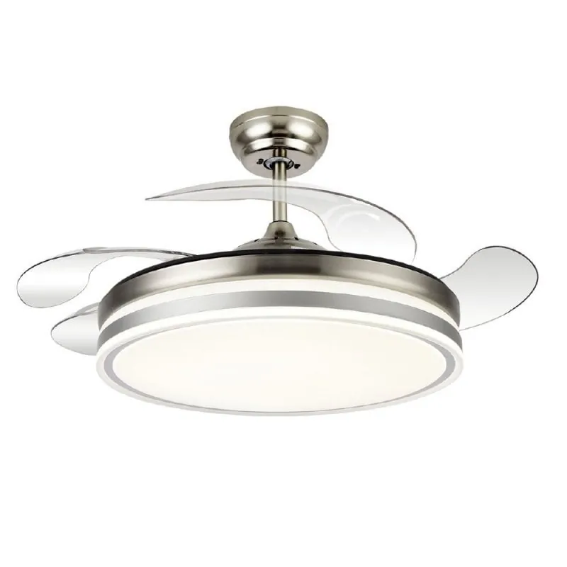 Fabrilamp Bayomo Ventilador de Techo con Luz LED y Mando 32W Níquel 142591403