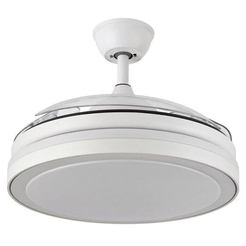 Fabrilamp Esparta Ventilador de Techo con Aspas Retráctiles y Luz LED 59W Blanco 184791401