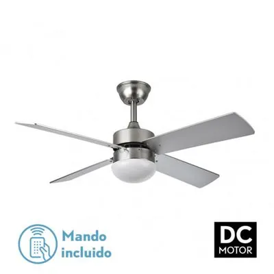 Fabrilamp Sofia Ventilador de Techo con Luz y Mando Níquel 175992433