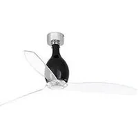 Faro Mini Eterfan Ventilador de Techo con Mando 32W Negro Brillante/Transparente 32026