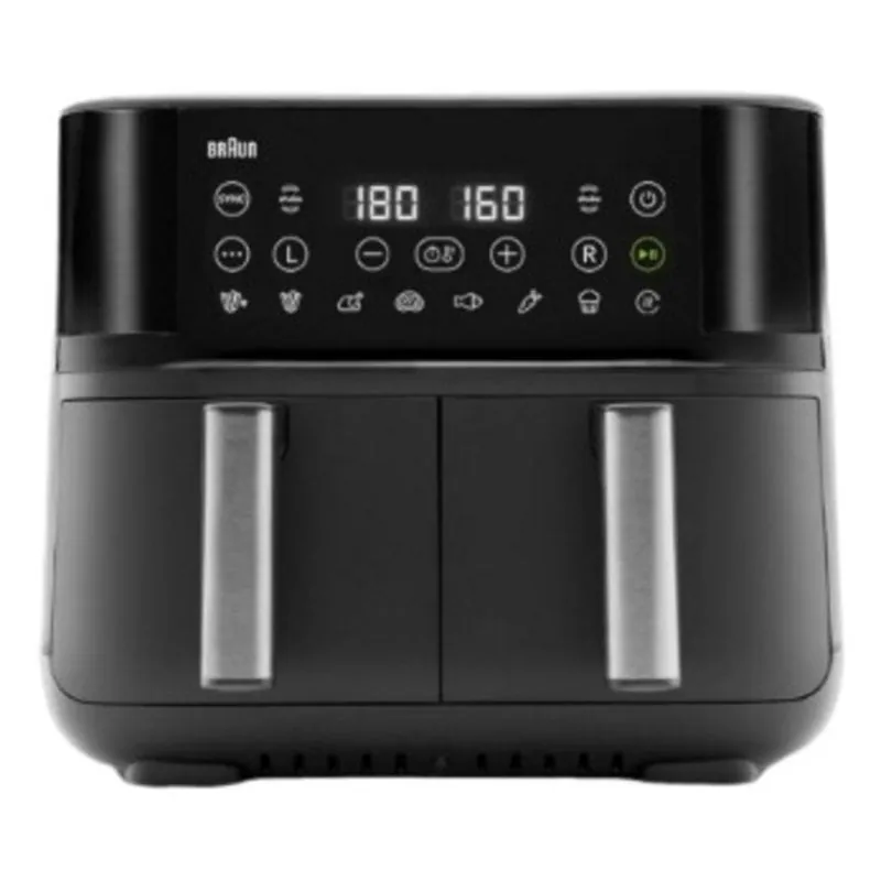 Freidora de aire Braun TD 3030I BK 8L 2850W doble cubeta con Sync y temporizador 0X12500010