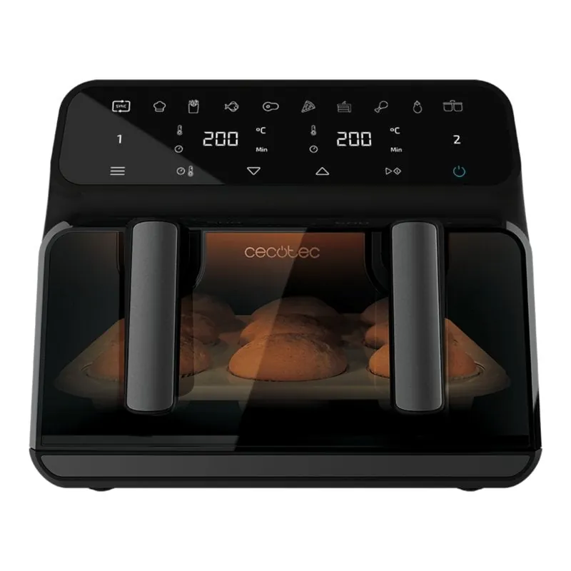 Freidora de Aire Cecotec Cecofry Advance 9000 Window 9L 2200W Doble Cestillo y Ventana A90_EU01_004986