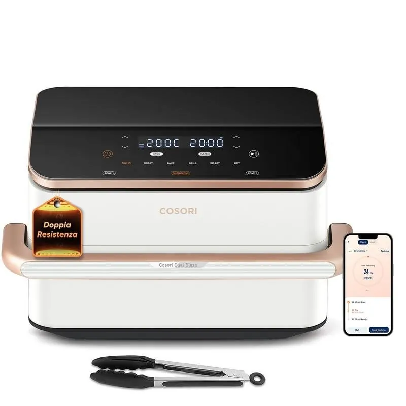 Freidora de aire Cosori Dual Blaze Twinfry Chef Edition 10L 2800W con doble cesta y pantalla táctil CAF-TF101S-WEUR