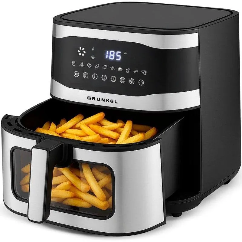 Freidora de aire Grunkel Maxisteelfryer 9L 2200W con Fry Force 360° y 10 programas MAXISTEELFRYER