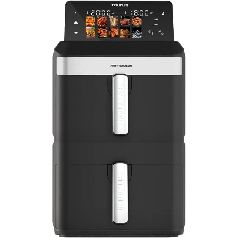 Freidora de aire Taurus Duo Slim 13L 2800W con pantalla táctil y doble cesta 973002000