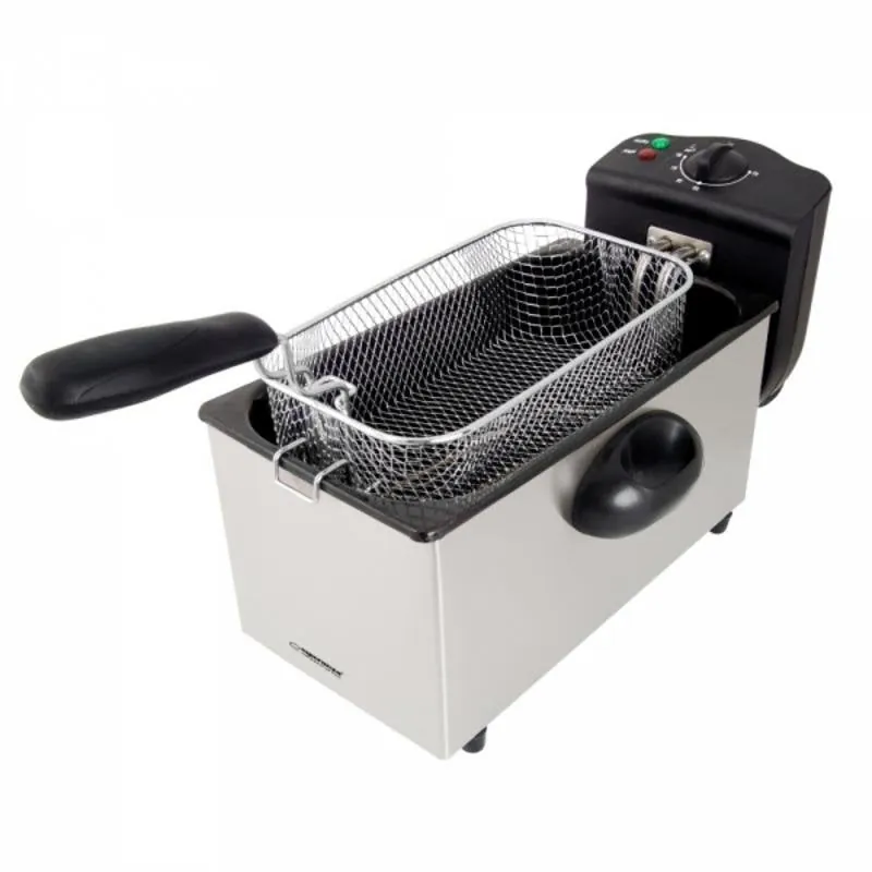 Freidora tradicional Esperanza FALAFEL 3 L 2200 W con tazón extraíble acero inoxidable EKG010