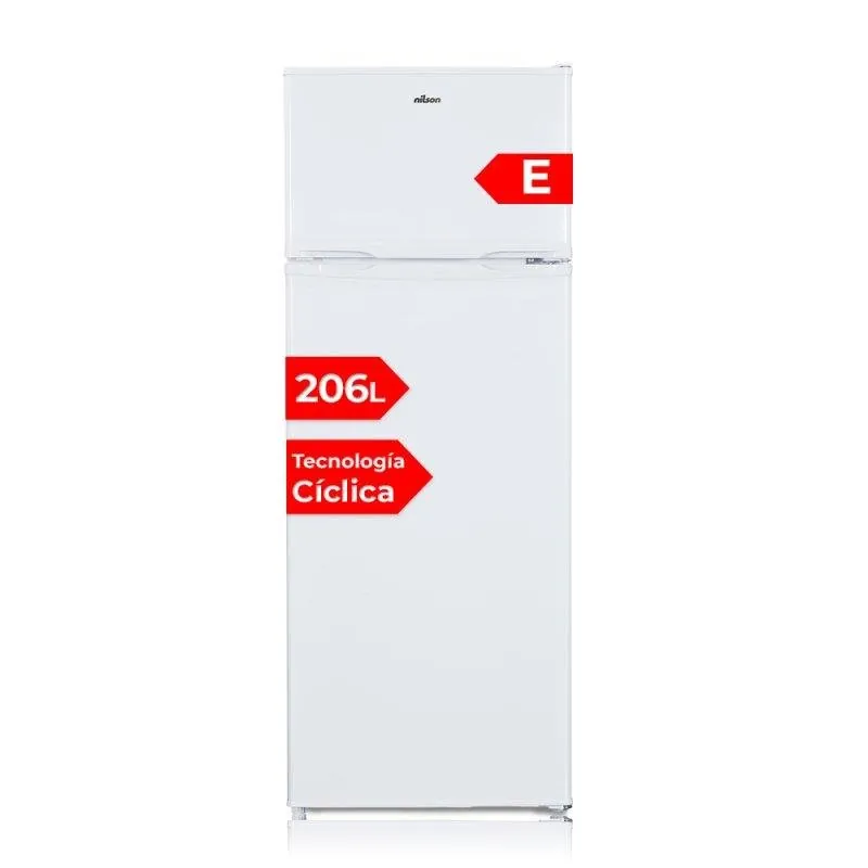 Frigorífico Dos Puertas Nilson NF145500E Defrost 143cm 206L E Blanco NF145500E
