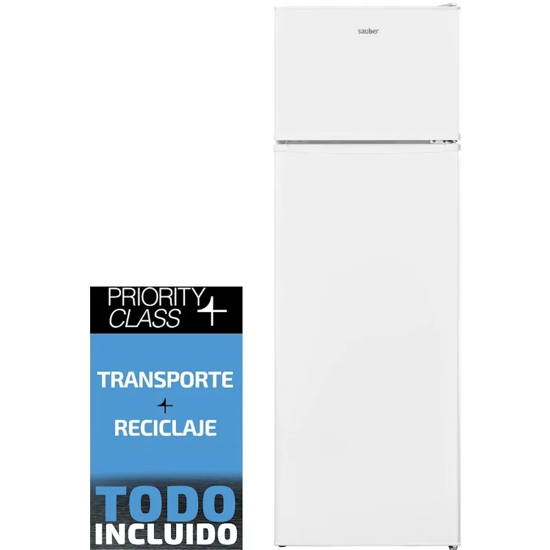 Frigorifico dos puertas SAUBER SERIE 3-2P16024-V e alto 161 cm ancho 54 cm blanco