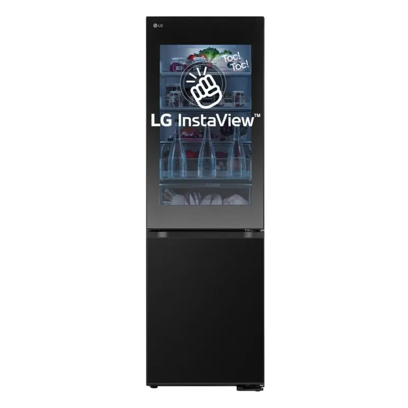 Frigorífico LG Combi 186cm 349L C Negro DoorCooling+ InstaView LINEARCooling No Frost WiFi GBG5160CEV.AEVQEUR