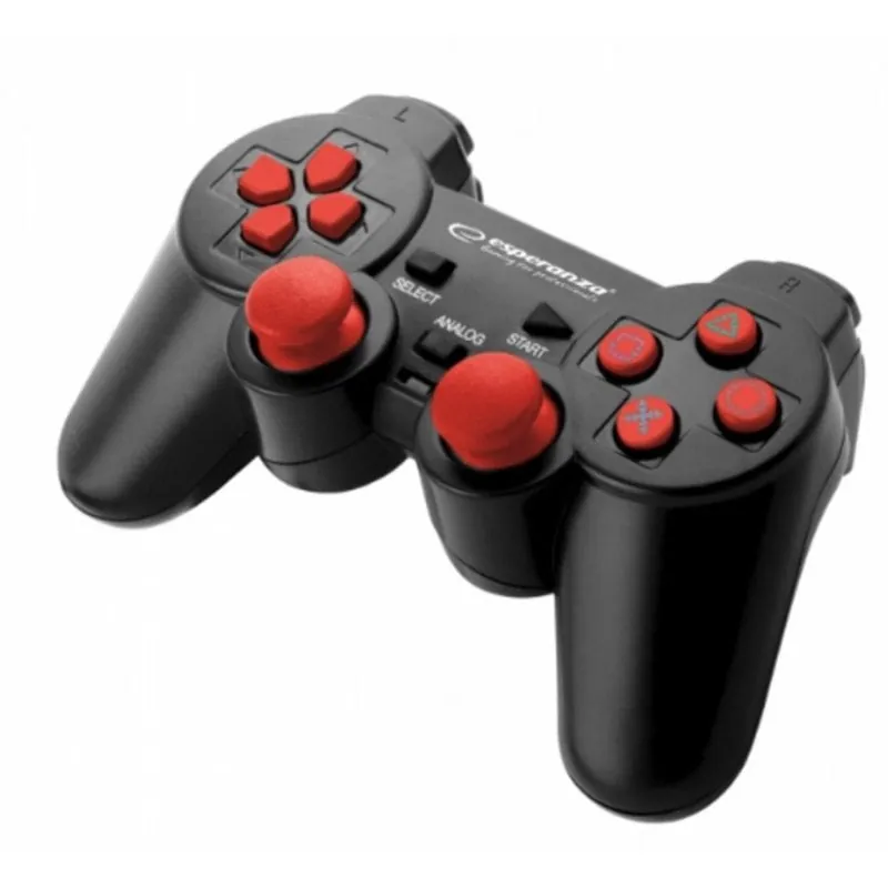 Gamepad Esperanza EGG106R PC/PlayStation 2/3 12 botones USB Alámbrico Negro Rojo EGG106R