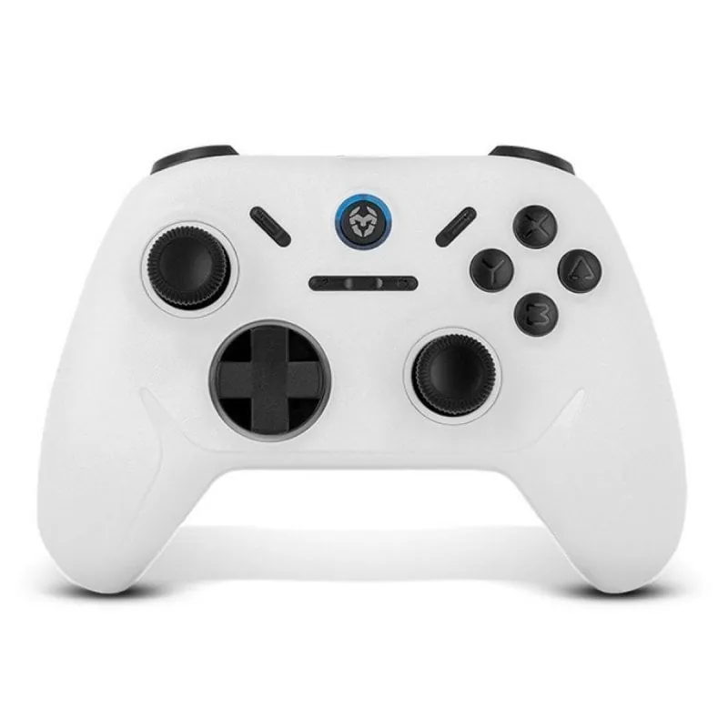 Gamepad Krom Kadoer Bluetooth v5.0 Vibracion Dual Turbo PC Switch Android iOS Blanco NXKROMKADOERWH